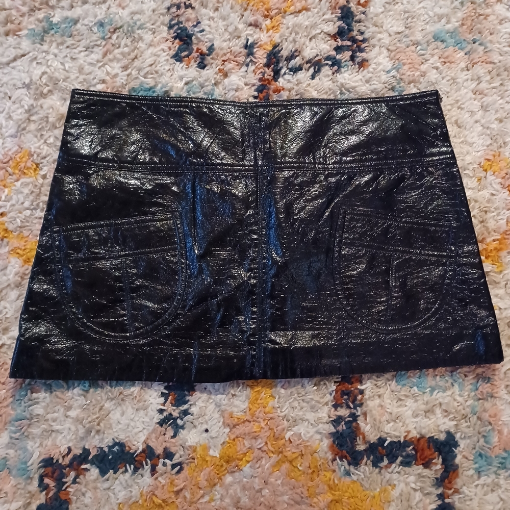 FINAL SALE Black Pleather Mini Skirt